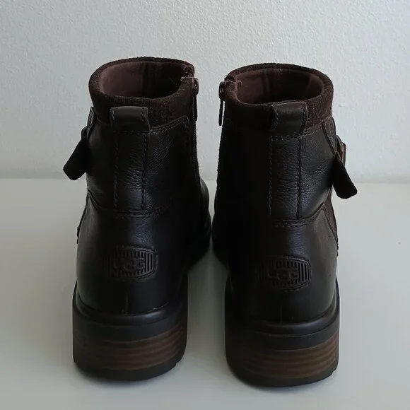 UGG Harrison Moto, Stout Leather (Espresso Brown), Size Women 12 - Picture 8 of 12